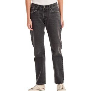 Levi's Premium Middy Straight Mid Rise Jeans Black Nonstretch Size 24 x 31